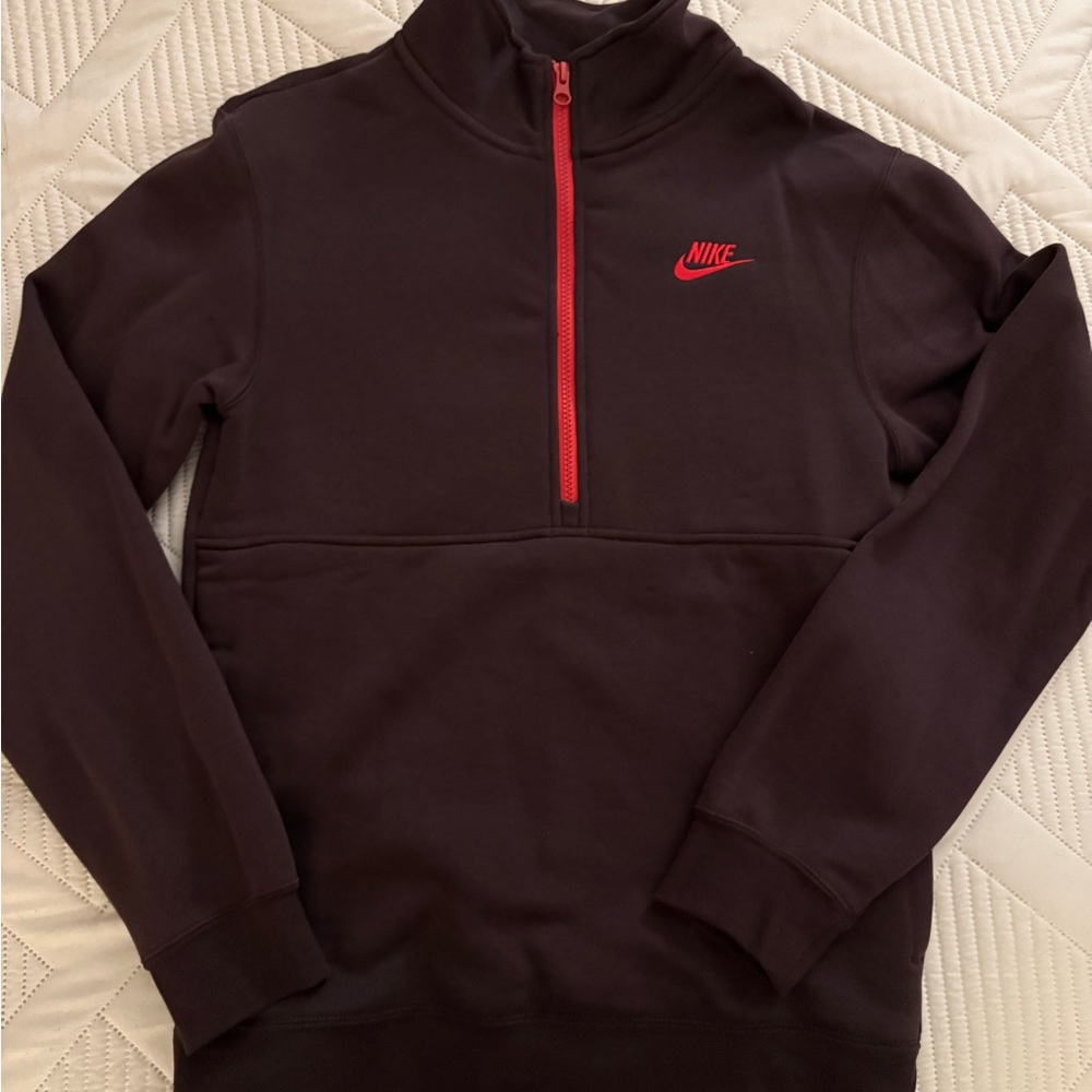 Nike Dark Brown and Red Fleece Jacket
